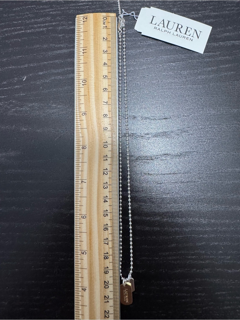 Lauren Ralph Lauren Two-Tone Logo Charm Pendant Necklace - Picture 5 of 6